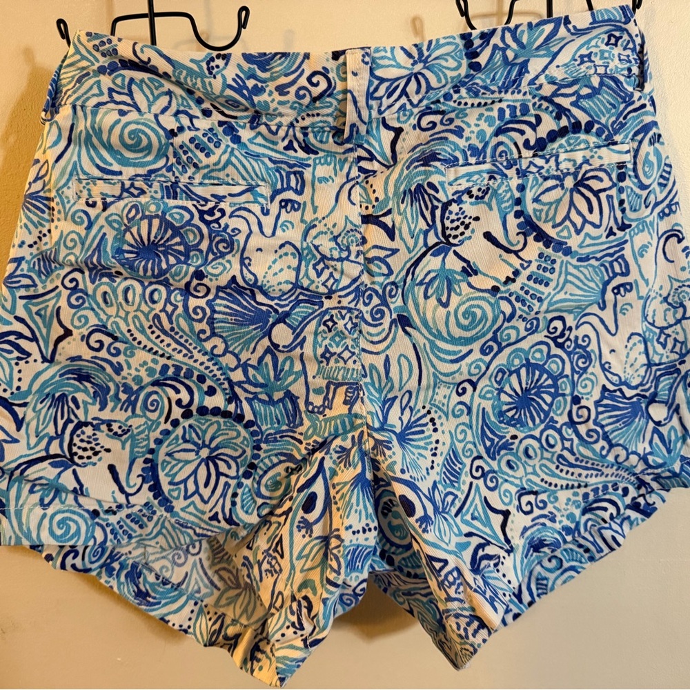 Lilly Pulitzer Oceanic Blue and White Jean Shorts